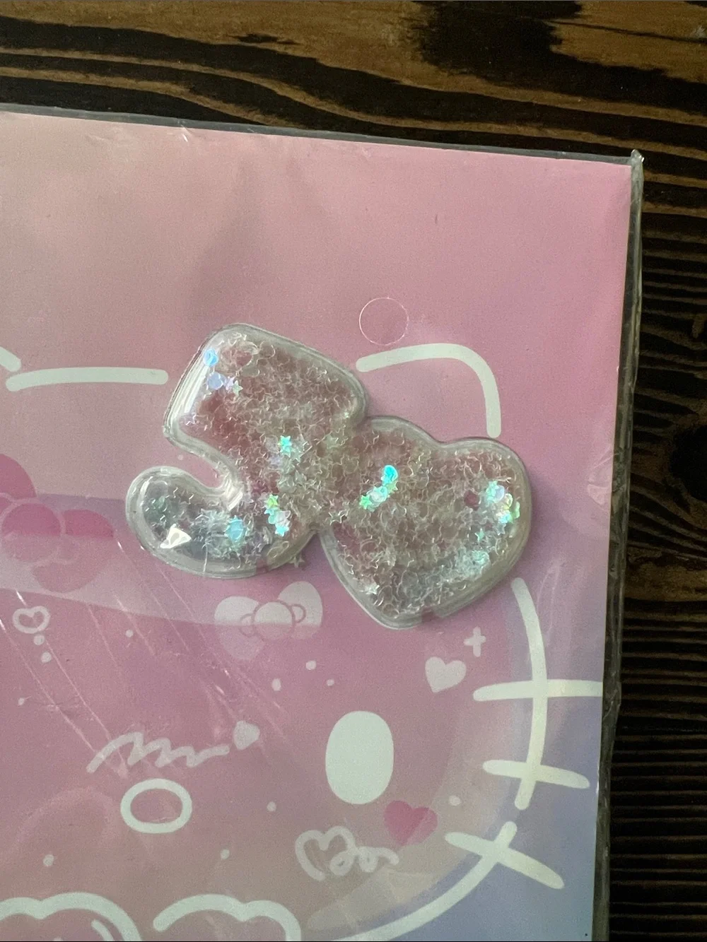 Hello Kitty Journal with Sparkle Bubble Sticker. 50th Anniversary notebook